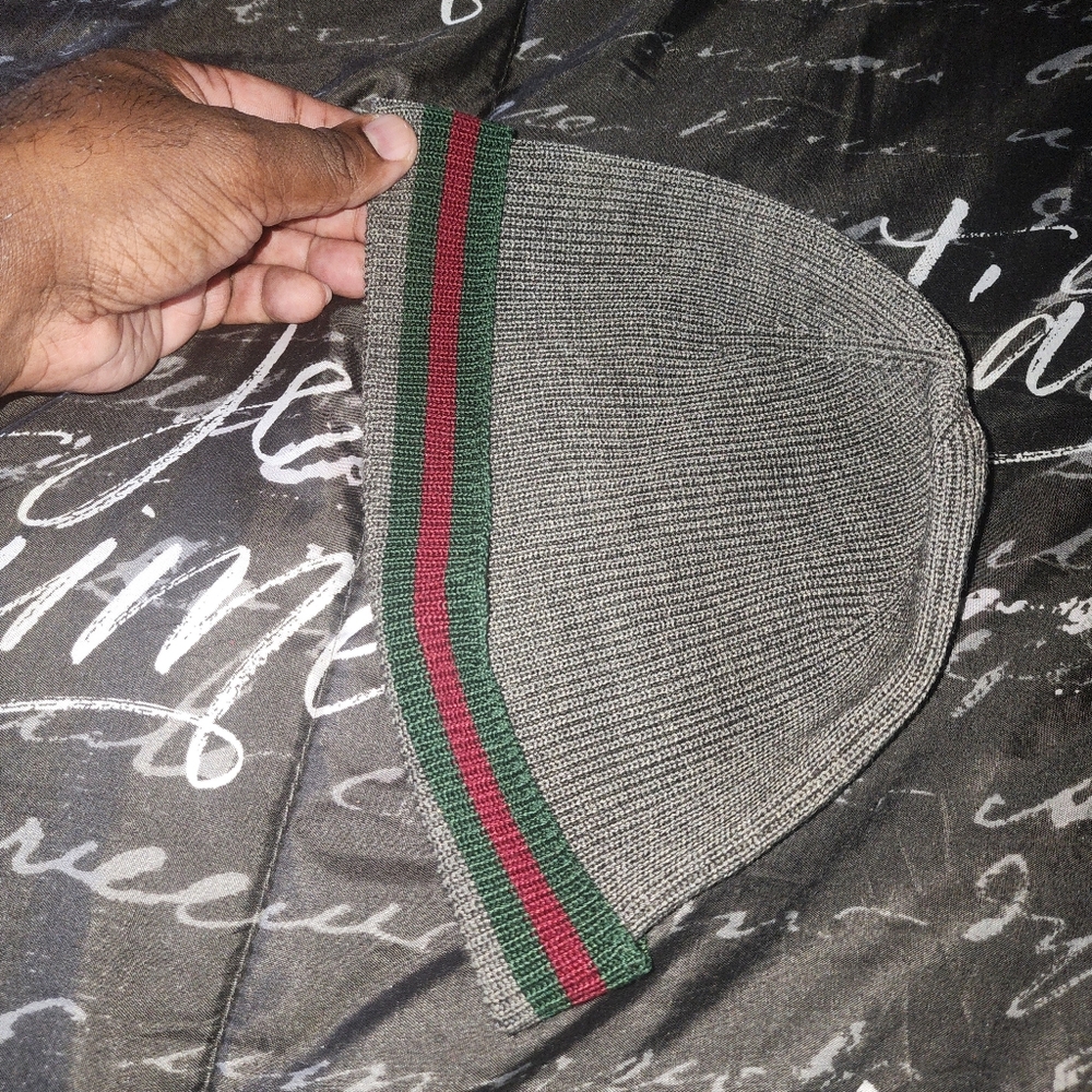 Mens gray  Gucci Beanie hat